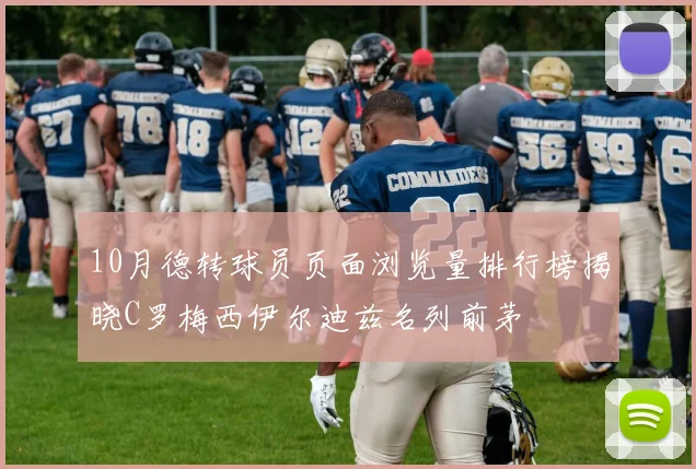 10月德转球员页面浏览量排行榜揭晓C罗梅西伊尔迪兹名列前茅
