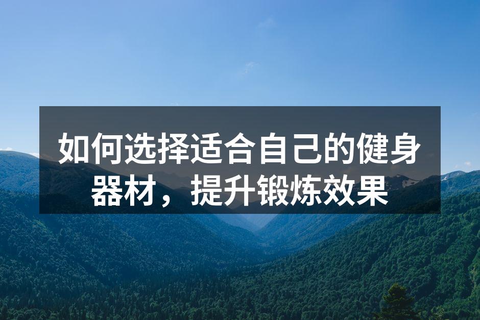 多样的健身器材选择